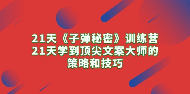 21天《子弹秘密》训练营，21天学到顶尖文案大师的策略和技巧-老吴出海笔记
