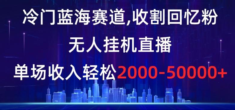 冷门蓝海赛道，收割回忆粉，无人挂机直播，单场收入轻松2000-5w+【揭秘】-老吴出海笔记