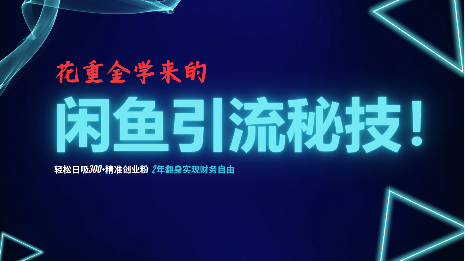 花重金学来的闲鱼引流秘技！轻松日吸300+精准创业粉，每天躺赚5000+，2...-老吴出海笔记