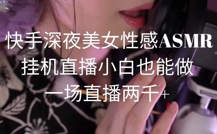 快手深夜美女性感ASMR挂机直播,小白也能做,一场直播两千+-老吴出海笔记