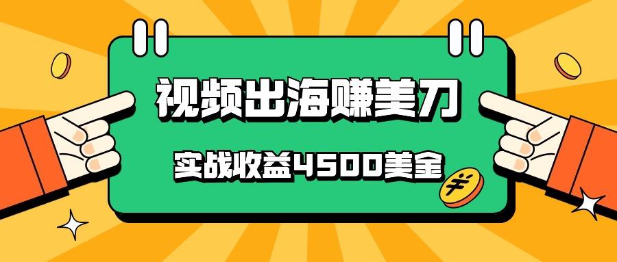 国内爆款视频出海赚美刀,实战收益4500美金,批量无脑搬运,无需经验直接上手-老吴出海笔记