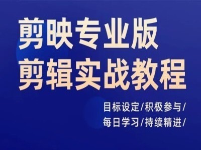 剪映专业版剪辑实战教程,目标设定/积极参与/每日学习/持续精进-老吴出海笔记