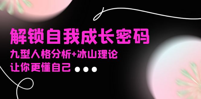 某社群课程,解锁自我成长密码,九型人格分析+冰山理论,让你更懂自己-老吴出海笔记